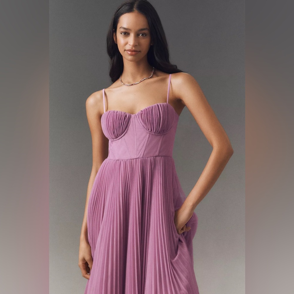 Hutch Lilac Amara Corset Tulle Pleated Dress (new, sealed in bag)